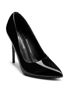 4 Inch Black Womens Pumps High Heels Stiletto Pointed Closed Toe Bridal Shoes
